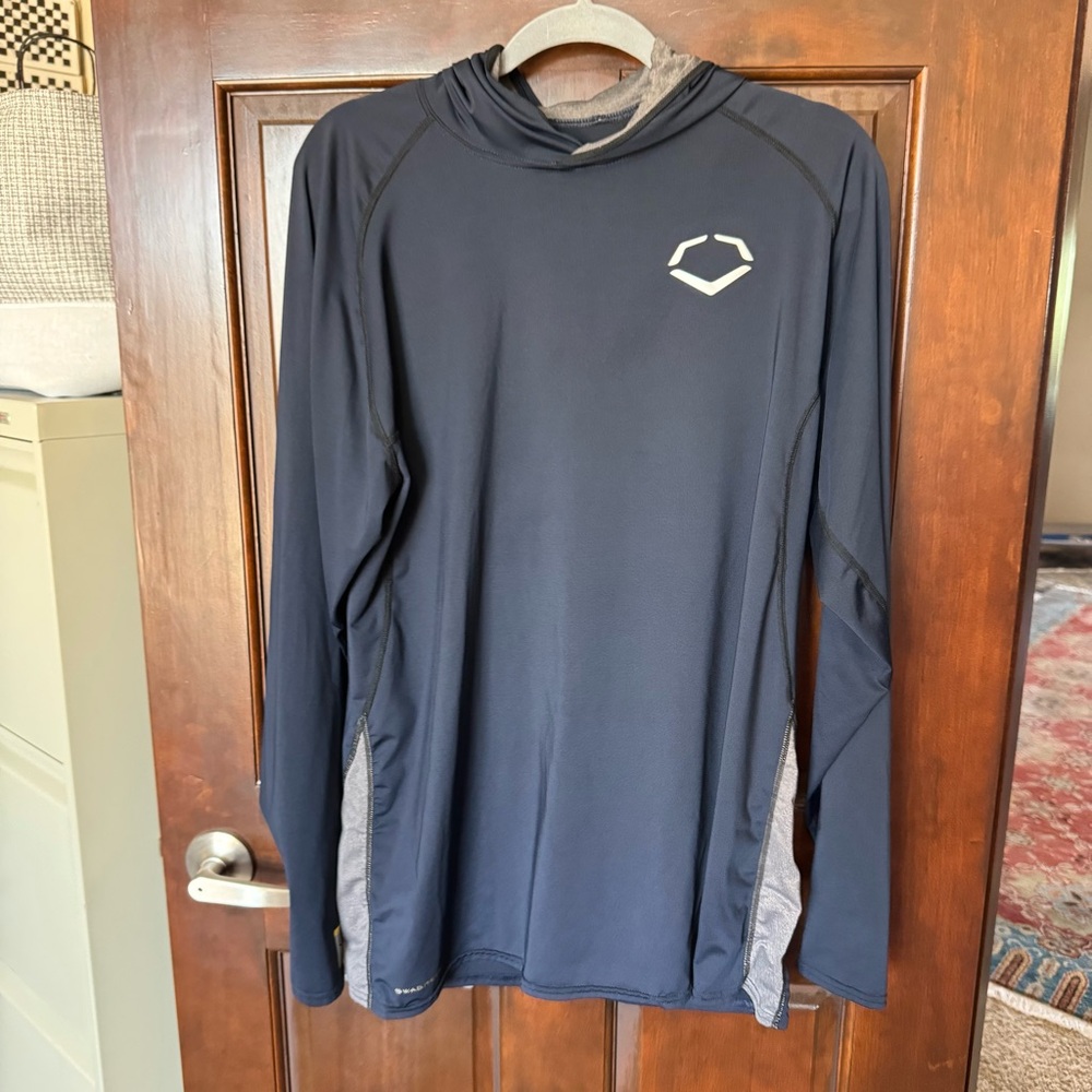 EvoShield Men's Black Athletic Hoodie with Gray Accent